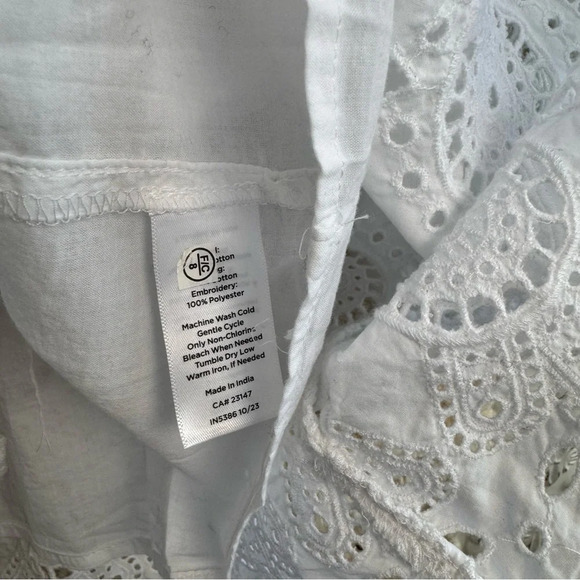 Talbots White Eyelet Tunic Blouse Top 2X - Picture 6 of 8